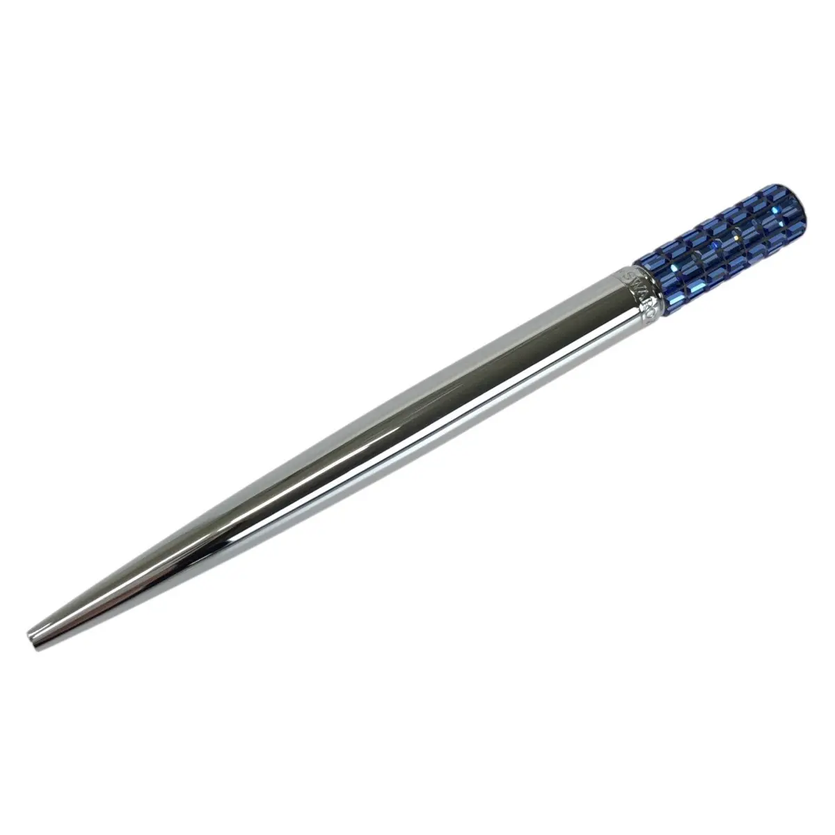 Pre-owned Swarovski Crystal Small Leather Goods Lucent Metal Ballpoint Pen