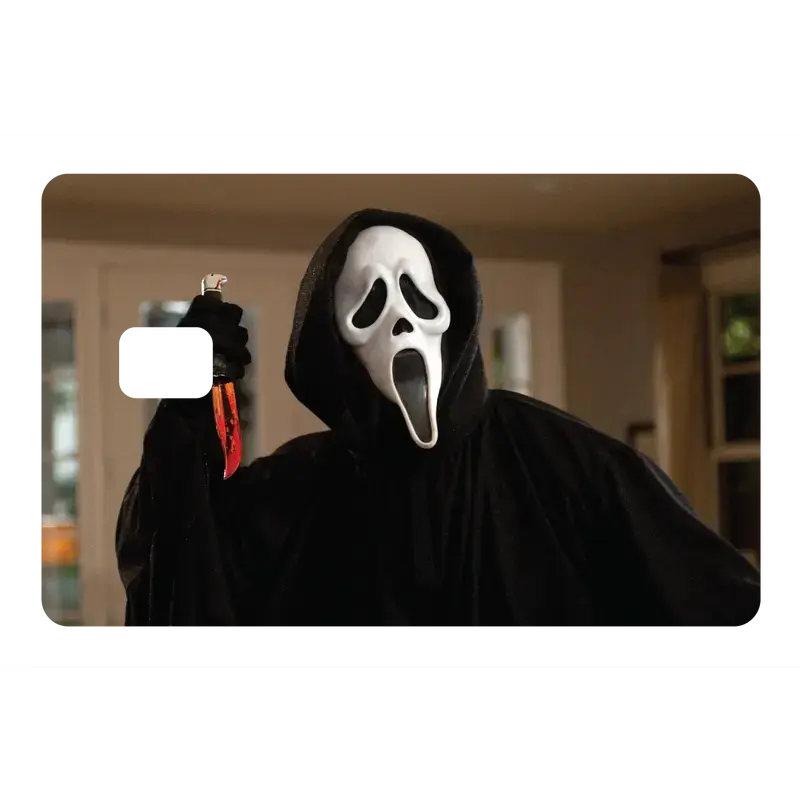 2 PACK Scream Ghostface Card Skin, Funny Meme Vinyl Decal Sticker