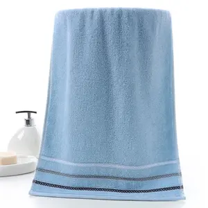 One gradient striped towel, soft, quick-drying, and absorbent, suitable for showering, bathing, and everyday use (blue).