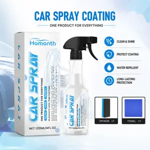 Car Spray Cleaner Ceramic Coating Scratch Remover Wax Oil Film Vehicle Detailing Protective Polish Spray 120ml Quick Clean Streak-Free Finish High Gloss Smooth Shine Auto Car Care