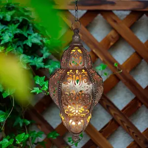 Metal Candle Lantern, Hanging Decorative Candle Lantern (no Candles), Moroccan Style Portable Candle Holder, Outdoor Garden Lantern, Home Accessories, Decoration, Outdoor Metal Lanterns