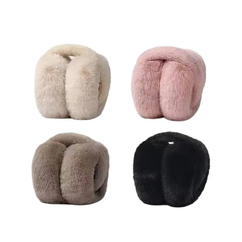 Korean Foldable Thickened Plush Earmuffs Autumn Winter Cold-proof Warm Soft Outdoor Ear Protection Riding Earmuffs Buy One Get One Free