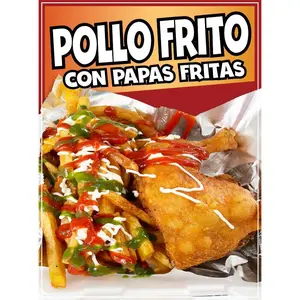 Pollo Frito Sticker Window Decal  Food Truck Concession Vinyl Restaurant Wall poster Sticker Food Decal