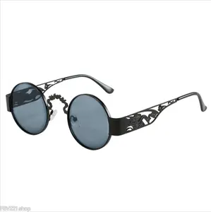 Women's Vintage Filigree Round Sunglasses - Retro Hollow Metal Frame, Vibrant Tinted Lenses, Bohemian Unique Accessories Eyewear for Outdoor Vacations