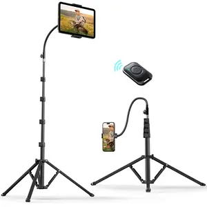 Weilisi iPad Tripod Stand , 82 inch Height Adjustable iPad Stand Holder & iPad Floor Stand with 360° Rotating iPad Tripod Mount for iPad Pro, iPhone, Kindle, and All 4.5-12.9 Inch Tablets for Video recording /Lash Techs