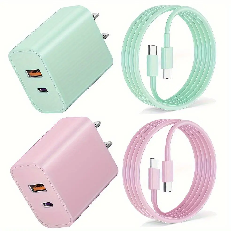 JOZASHON for iPhone 15/16 20W Dual Port Fast Charger Block with 6FT Cable for iPhone 15/16 Series iPad Samsung & More Smartphone Electronic Cellphone Charging