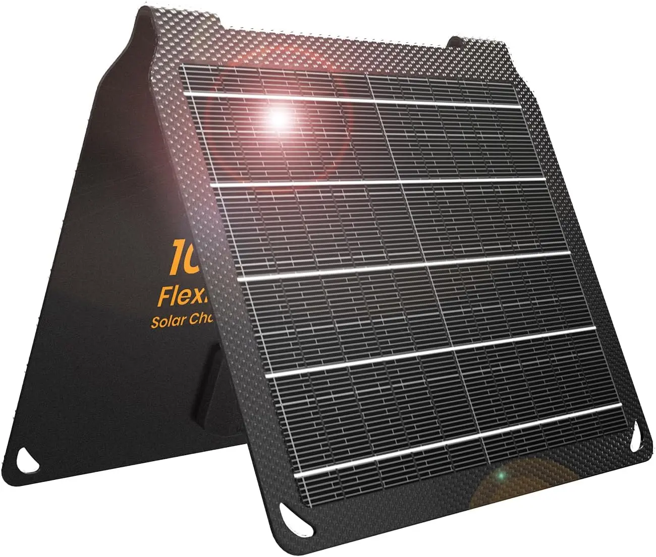 FlexSolar 10W Solar Panels Portable (5V 2A Max),Foldable Solar Charger with USB-A Port for Cell Phone,Ipad,Power Bank, Ip67 Waterproof Monocrystalline Silicon Solar Panels for Camping Outdoor Backpacking