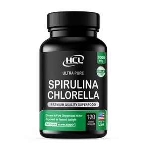 HCL Herbal Code Labs Spirulina Chlorella 3000mg Ultra Pure Superfood Complex 120 Veggie Capsules Non-Irradiated USA Grown BMAA-Free