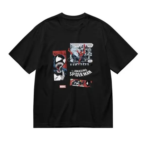 Marvel Venom T Shirt Premium Cotton Crewneck Short Sleeve Featuring The Iconic Black Marvel Antihero In Classic Comic Style Perfect For Summer, Shortsleeve, Round Neck
