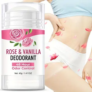 Rose & Vanilla Body Deodorant Stick, Solid Stick Deodorant, Long Lasting Fragrance Odor Control Body Deodorant Roller, Body Care Product for Women & Men, Scented