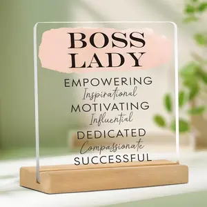 Acrylic Desktop Ornament, Boss Lady Gift, Desk Decoration, Inspirational Gift for Boss, Office Decor, Home Decor, Room Decor, Signs, Acrylic Plaque Sign