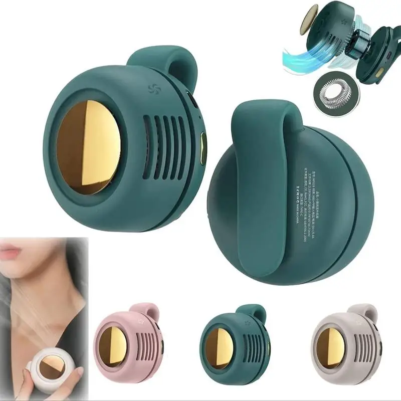 Fan Portable Bladeless Mini - Quiet, Three-speed Adjustable Waist Fan, Hands-free Cooling, Rechargeable Rotating, Great for Travel, Outdoor, Office an