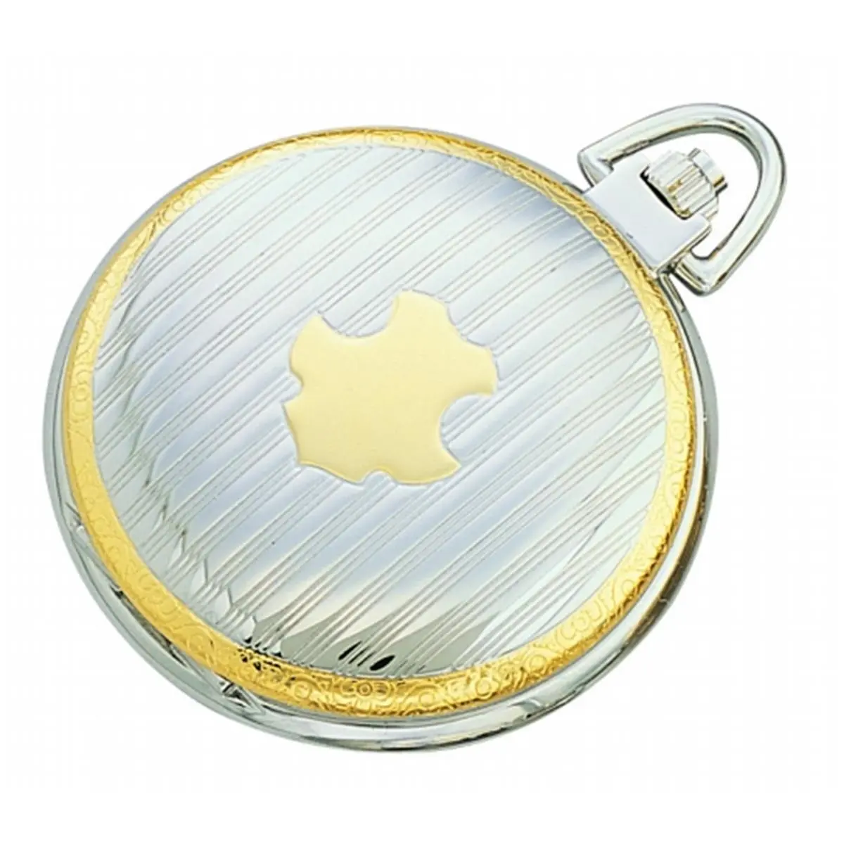Charles-Hubert- Paris Brass Two-Tone Quartz Hunter Case Pocket Watch #