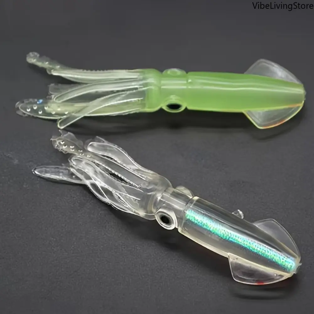 5Pcs/Set Luminous Soft Squid Fishing Lure - Realistic Bionic Artificial Bait for Saltwater Fishing Tackle