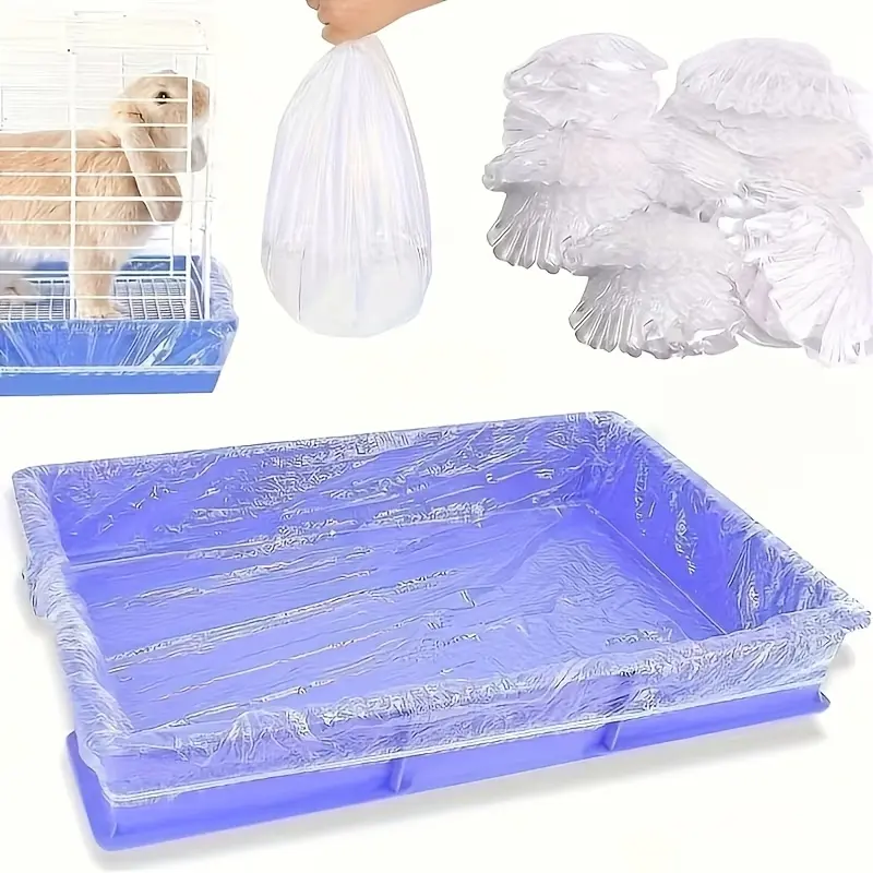 50-Pieces Large Plastic Pet Cage Liners, Extendable Tray Mats for Rabbit-Hamster Cages, Easier-Clean Small Animal Habitat Supplies