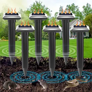 Solar Ultrasonic Animal Repeller – Outdoor Mole, Gopher & Snake Repellent Stakes, Waterproof Pest Control for Yard & Garden