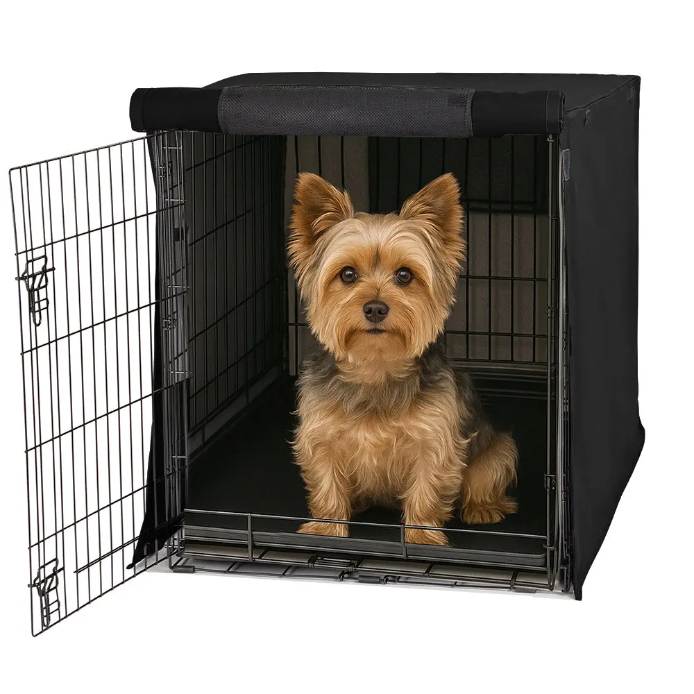 GORILLA GRIP Dog Crate Covers, All Sides Open, Privacy Cover Wire Kennel, Breathable Mesh Windows, Light Reducing Puppy Training Cage Topper
