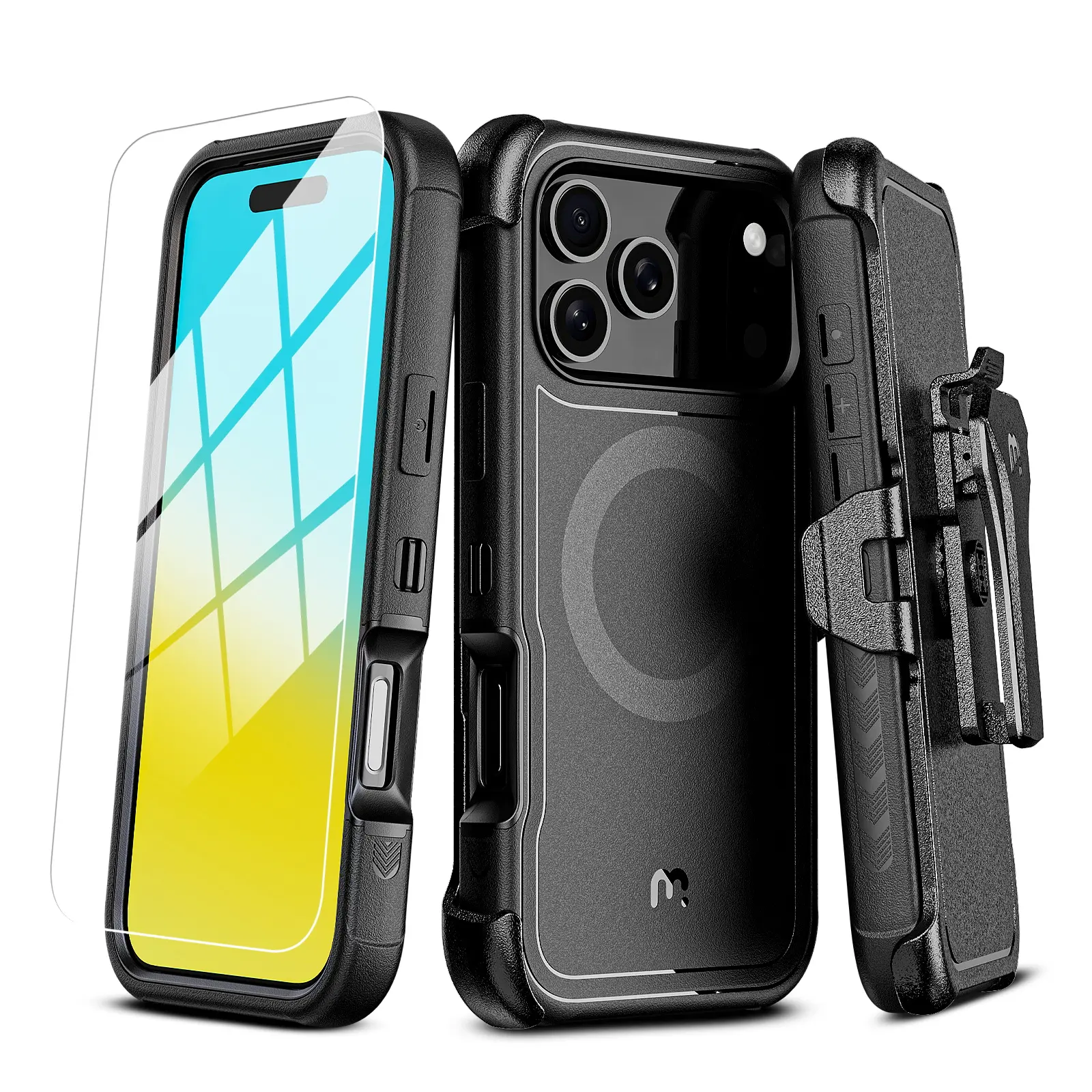 MYBAT PRO iPhone 17 Series Durable Protective Case, Phone Cover & Protector Accessories, Belt Clip Holster, Drop-Proof Shockproof Design, 360° Rotating Kickstand, Heavy-Duty Casing
