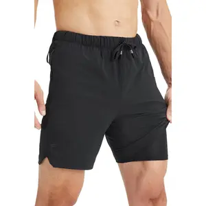Fabletics Mens The One Short (Lined) Training Swimming Lightweight Quick-Dry Zip Pocket Stretch Woven 7" Inseam XL Black