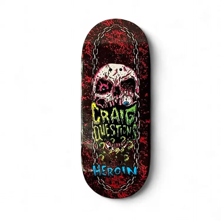 Craig Questions Fingerboard - Knockoff FB Skateboard with Skating Foam Griptape, Maple Lab Sticker, Fidget & Finger Toy for Classic Novelty Play