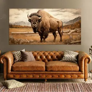 Bison wall art print American Buffalo art Bison Yellowstone wildlife print