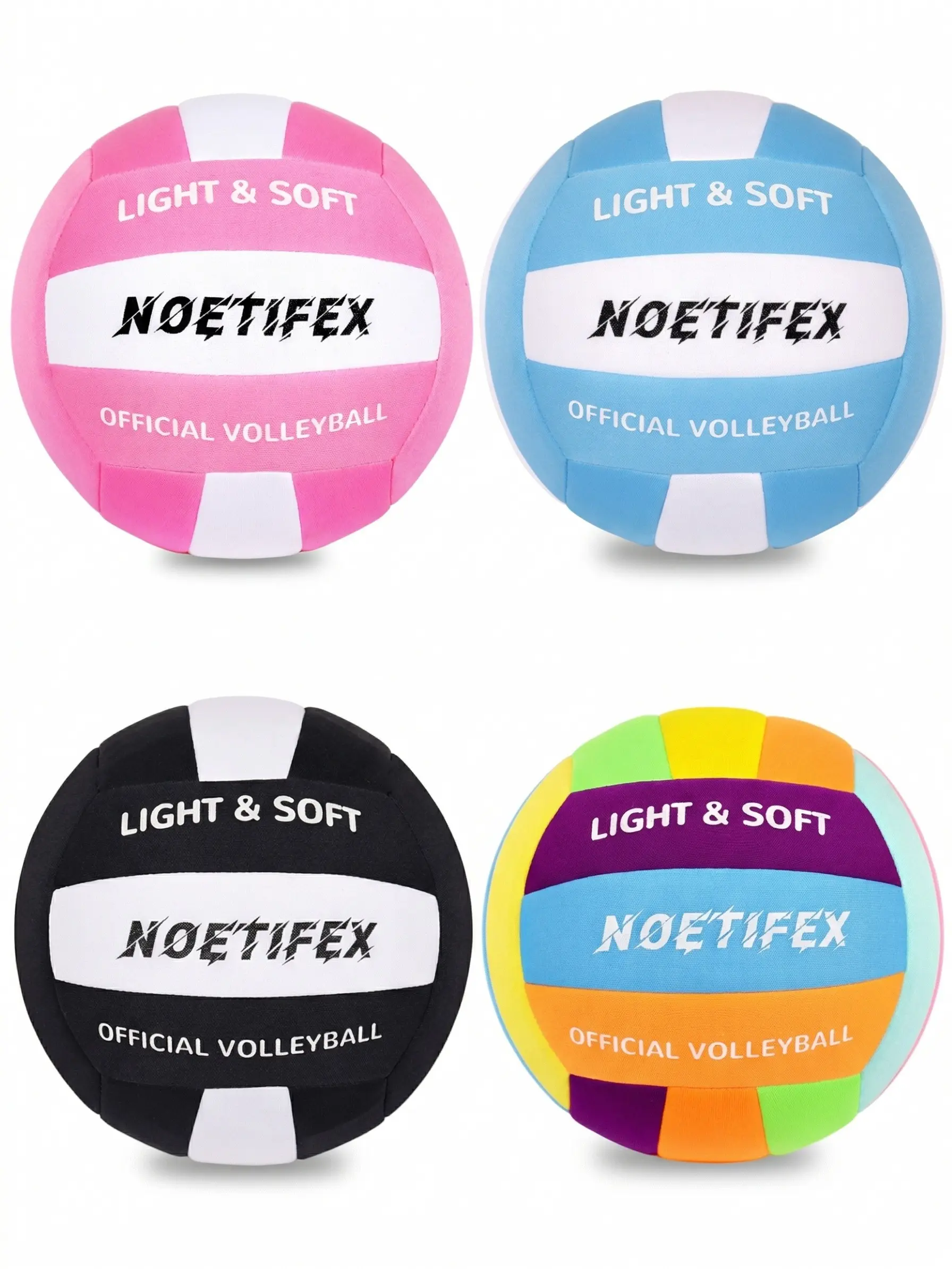 noetifex Quiet Polyester Volleyball, Official Size 5 Super Soft Ball for Youth & Beginners - Lightweight Training Aid for Safe Indoor Practice, Volleyball Balls, Peace At Home, Fabric Ball Keeps Living Rooms Calm