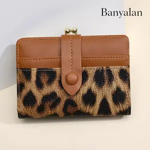 2026 New Women’s Retro Wallet, Foldable Handbag, Premium Gold Hardware, Compact Fashionable Leopard Print Card Holder/Coin Purse, RFID Protection
