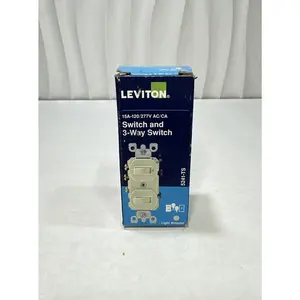 Leviton 5241-TS Light Almond 15A 120/277V 1-Pole 3-Way Combination Switch