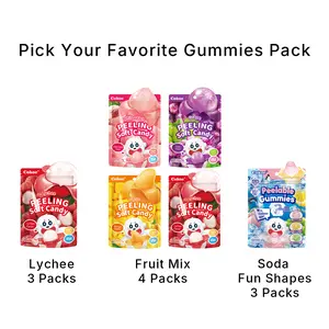 Cokoc Peelable Gummies – Fruit & Soda Flavors, 50%+ Real Fruit Juice Soft Mixed