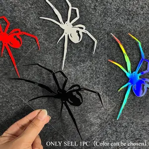 1PC Trendy Dark Spider Logo Sticker, Diy Sticker For Carry Bags, Cultural Merchandise, Personalized Decor Daily Niche Cool Vibe Must-Have For Young Cool Groups & Dark Style Enthusiasts Halloween