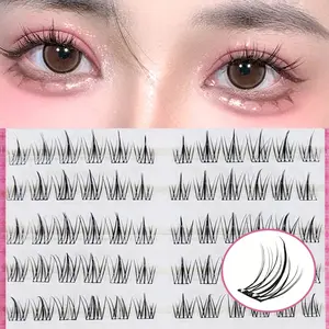 Self-Adhesive False Eyelashes, Sunflower Big Eye Natural Realistic Cartoon Eyes, Reusable 120pcs, Dense Mixed Length, C Curl, Recyclable Fiber