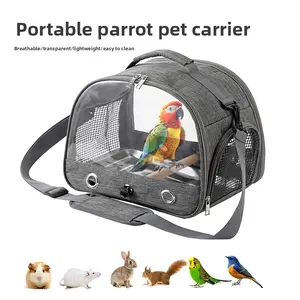 Bird Carrier Backpack Parakeet Travel Cage Portable Small Animal Carrier for Cockatiel Conure Parrot Hamster Foldable Breathable Outdoor Pet Carrier for Hiking