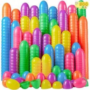 500pcs 2.3" Colorful Plastic Easter Eggs - Heavy-Duty, Secure Hinge Design for Treats & Prizes - Ideal for Egg Hunts, Basket Fillers, Classroom Activities & Party Favors - Youngsters-Safe, Non-Toxic - Assorted Vibrant Colors