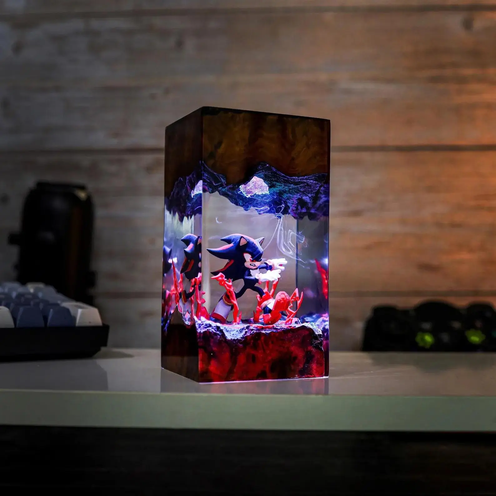 Sha.dow The Hed.gehog Epic Resin Diorama, So.ni.c Series Figurine, Handcrafted Gamer Ornament, Unique Desk Decor Art, Custom Gift for Him Design