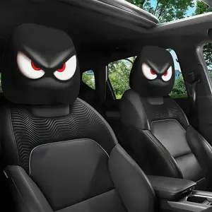 2 pieces, fiery red-eyed printed pattern car headrest cover, suitable for all-day comfortable use, car seat protection cover, with high elasticity design, suitable for long-distance travel driving or short breaks for rest, Car Seat Protector