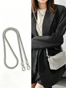 Silver Color Chain Shoulder Strap for Crossbody Bag, DIY Detachable Bag Accessory, Universal Adjustable Strap for Handbags