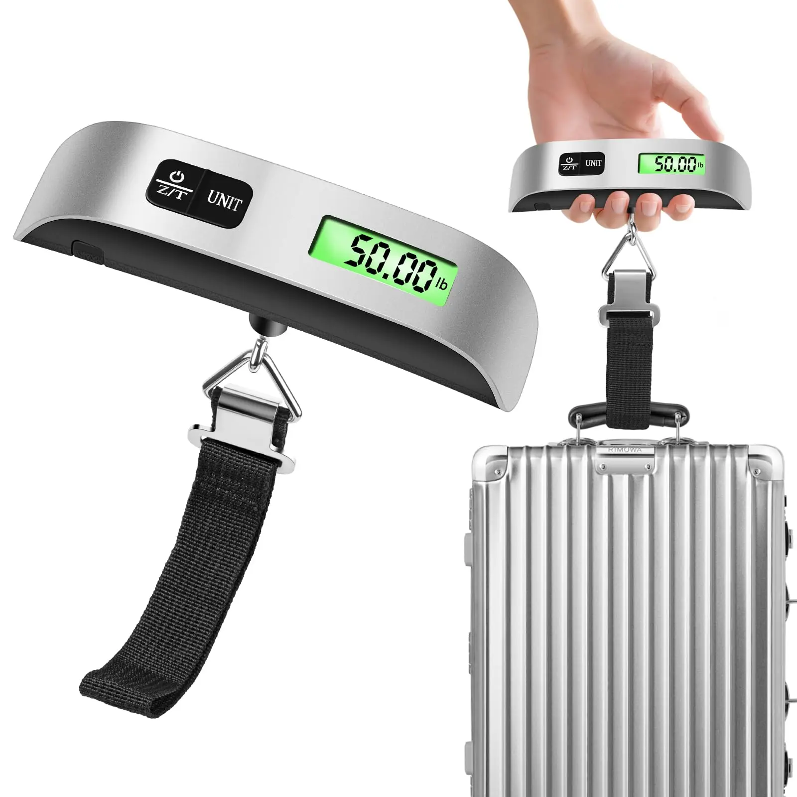 JOYTUTUS Digital Luggage Scale for Travel, High Accuracy ±0.35oz/10g, 110lb/50kg Capacity, Backlit Display, Auto-Lock, Portable Bag Scale to Prevent Overweight Fees, Luggage Scales