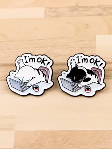 2pcs/set Cute Cat Brooches, Clip, Fashion Party Accessories, Birthday Gifts for Family & Friends, All Season Wearable Jewelry, Fashion Accessory