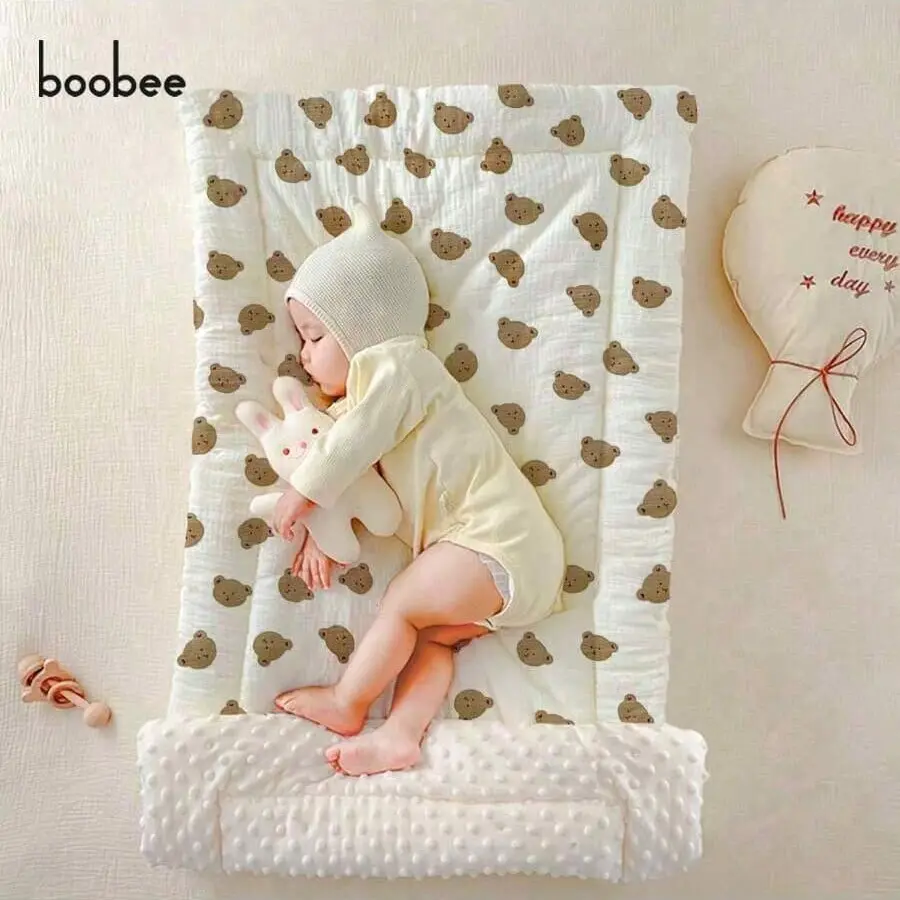 Baby Bed Mattress Pad, Newborn Infant Soft Plush Material, Warm and Washable, Dual-Sided Use, Perfect Baby Shower Gift, Room Essentials, Multipurpose Comfy Bedding