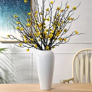 Extra Large Ceramic-Finish Plastic Decorative Vase - Lightweight Unbreakable Floor Decor, Matte Coated Faux Porcelain Vessel for Indoor/Outdoor, Shatterproof Flower Holder for Events & Kids Spaces