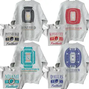 Vintage All Team Football 2 Sided Ash Grey Sweatshirt, Retro All Teams Stadium Football Shirt, Gift Fan Sport Menswear Classic Cotton