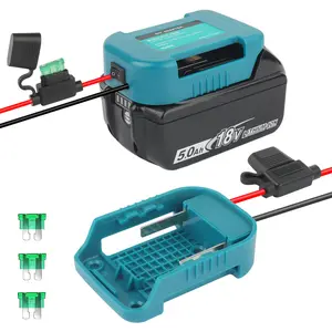 2 Pack Power Wheel Adapter Compatible with Makita 18V Lithium-Ion Battery with Fuse & Switch, Tool Connector for Rc Car, Robotics, Rc Truck, DIY use (Batteries Not Included)