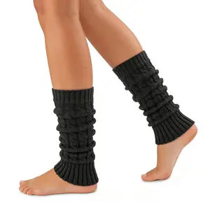 Women's Chic Lightweight Cable Knit Leg Warmers - 2 Pairs, Fits Everyday Use, 80s Party & Yoga Sports Socks (Sports & Outdoor Accessories)