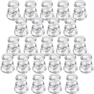 Clear Candlestick Holders 24PCS, 2.1" H Taper Candle Holders Bulk for Pillar Candles, Taper Candles, Glass Candle Holders for Wedding, Party&Festival