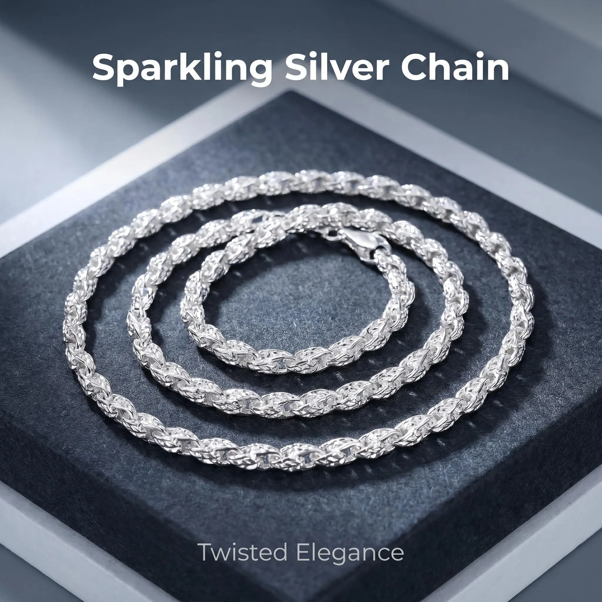 Rope Chain Detailing Necklace for Women, 925 Plated Jewelry in Multiple Lengths with Secure Lobster Claw Clasp, Ideal for Layering with Pendants, Necklaces For Women, Daily Wear, High Polish, Shiny Finish