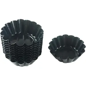 12 Packs Mini 2.6 Inch Carbon Steel Non-stick Reusable Egg Tart Molds, Tin Pan for Baking Cupcakes, Cookies, Pies, Pudding, Tartlet, Quiches