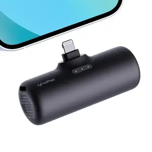 iWALK 4500mAh Mini Portable Charger Upgraded 15W Power Bank with Built-in Lightning Plug Compatible with iPhone 14/13/12/11/8/7/X Series AirPods Black Connector Durable Compact Travel Gadget - Charging Wireless