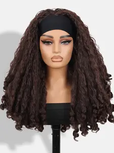 Headband Kinky Curly Wigs for Women, Bouncy Fluffy Gorgeous Wig, Synthetic Glueless Wig for Daily & Party Use, Wear and Go Perfect Holiday Wig, Curly Hair Wigs