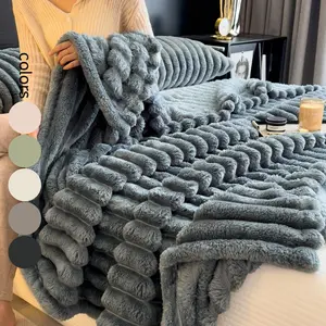 Solid Color Plush Soft Fleece Blanket, 1/2 Counts Soft Comfortable Throw Blanket, Soft Cozy Throw, Warm Blanket for Bed, Sofa, Bedroom, Living Room, Dormitory, and Travel, Gift for Father's Day, Home Decor