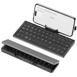 Portable Thin Magic Foldable Wireless Keyboard Fit For PC Mac Tablet phone iOS Android iphone 17/16/15/14/13/12/11 ipad pro/air/mini Folding